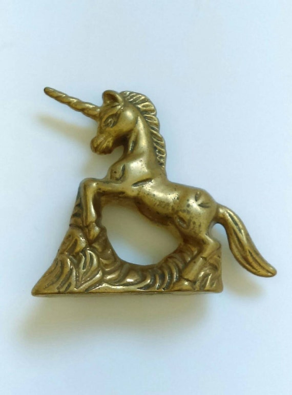 solid brass unicorn figurine