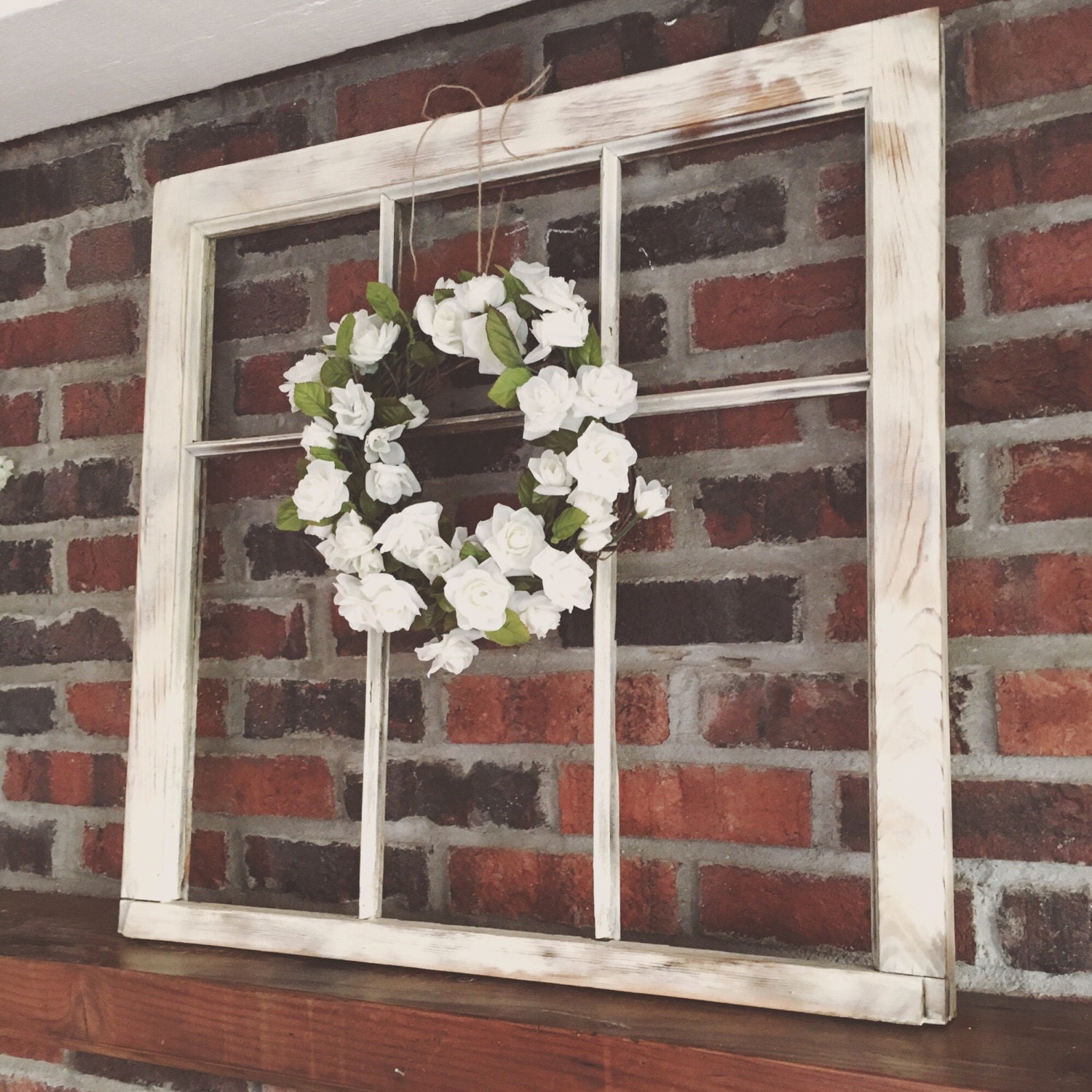 Salvaged Rustic Farmhouse Window Frame Wall Hanging