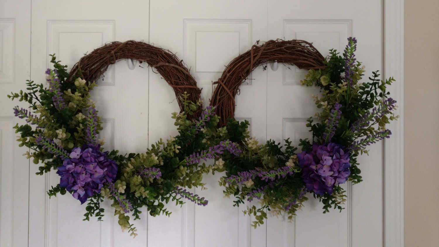 Double Door Wreath.Double Front Door Wreath.Spring