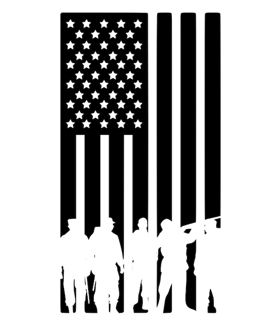 Download Items similar to Vinyl Decal - Flag with Veterans ...
