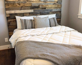 Reclaimed Pallet wood Mosaic HeadBoard