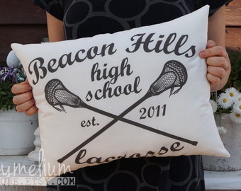 6 colors - Beacon Hills - Teen Wolf - high school lacrosse - hand made pillow