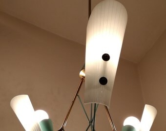 Lustre Araignée Sputnik Italien - Années 50 - Coloré - Style Stilnovo - Occasion