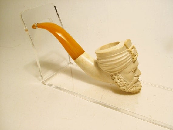 Quality Meerschaum Hand-Carved Head Pipe Unsmoked