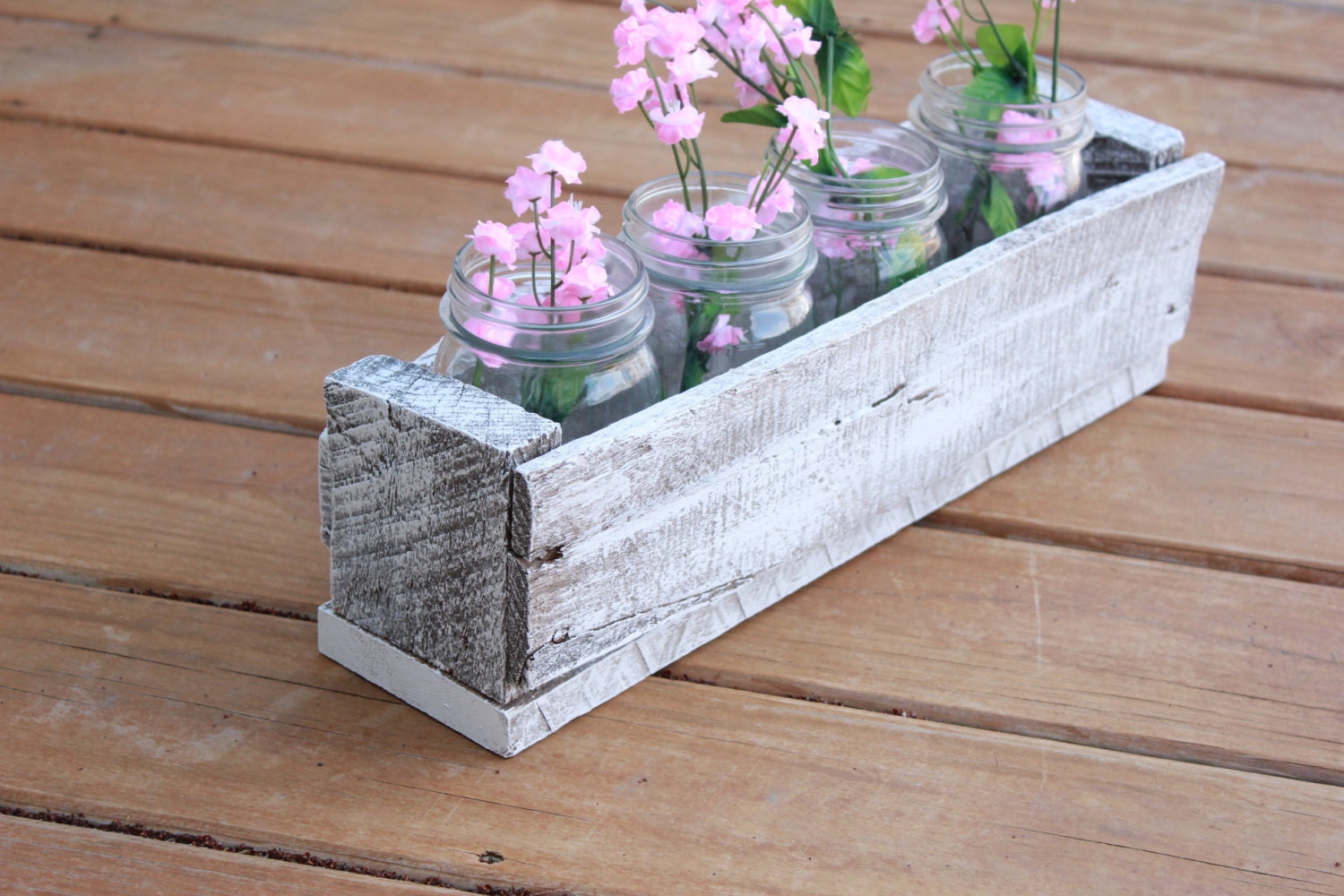 Reclaimed wood Pallet box white wash color rustic handmade