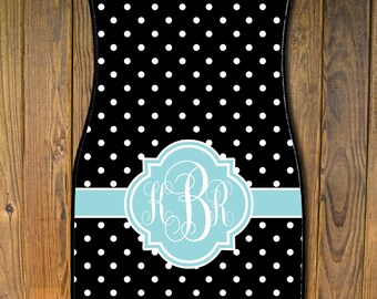 Personalized Polka Dots car mats 27" x 17", Custom car mats, Monogrammed car mats, Cute car accesories, new driver gift