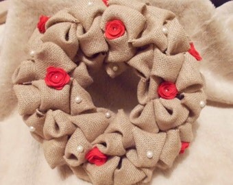 10 inch Burlap bubble wreath