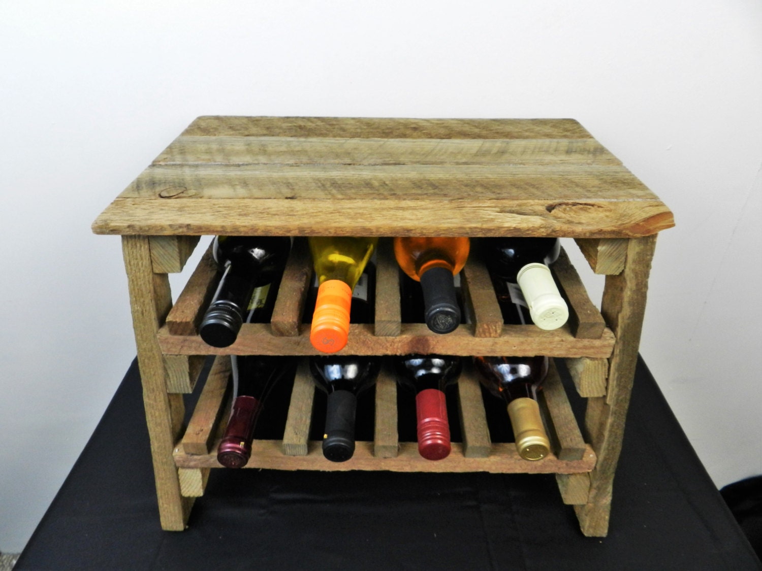 Countertop Rustic Barn Wood Wine Rack 100 Hand Crafted