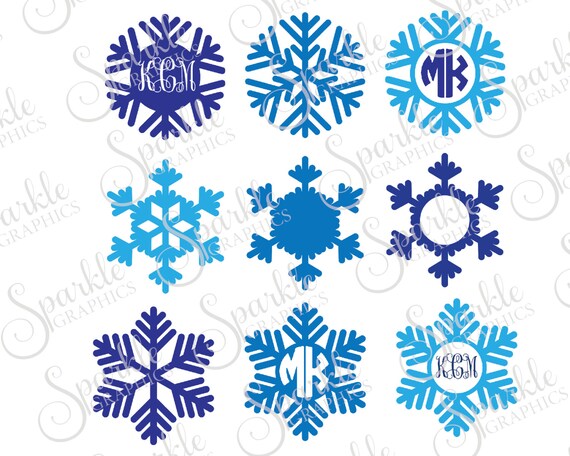 Download Snowflake Monogram Frame Winter SVG Christmas SVG Snowflakes