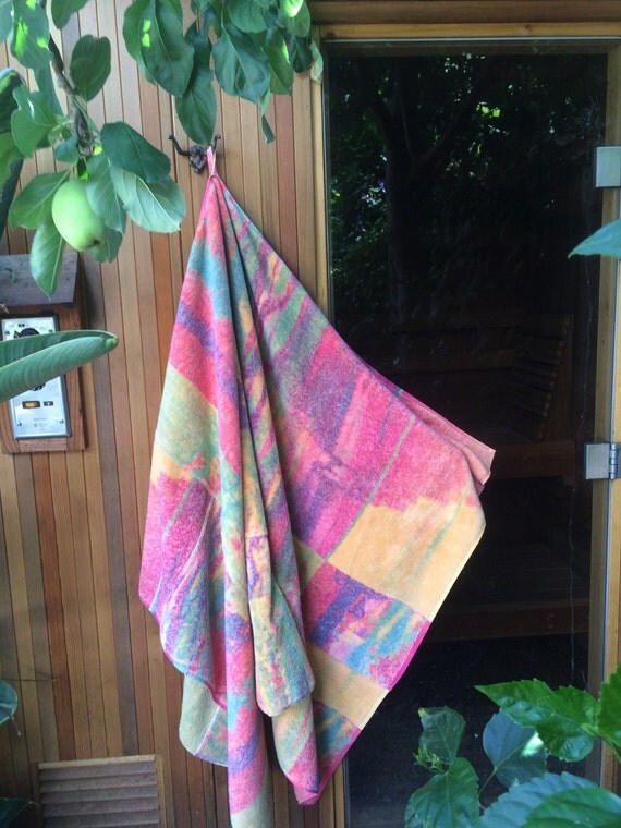 Fresco Towels Abstract Watercolor Beach Towel by EilatsBoutique