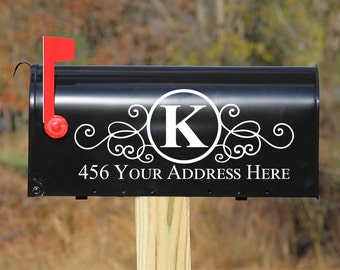 Custom Personalized Vinyl Mailbox DECAL #4 - Set of 2 - 16 Color Choices 5X12