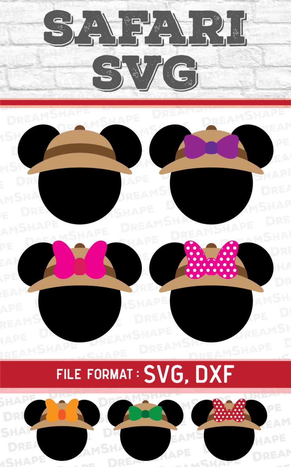 Download Mouse Ears Safari SVG Files Silhouette for Cricut Machine