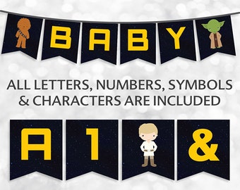Star Wars Flag Pennant Bunting Banner Printable - Baby Shower - Instant Download - 021