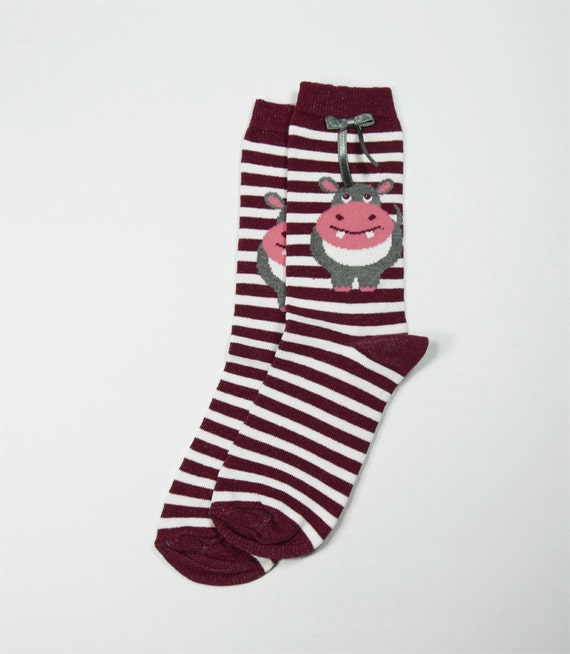 Hippo Socks Hippopotamus Socks Casual Cotton Animal Socks