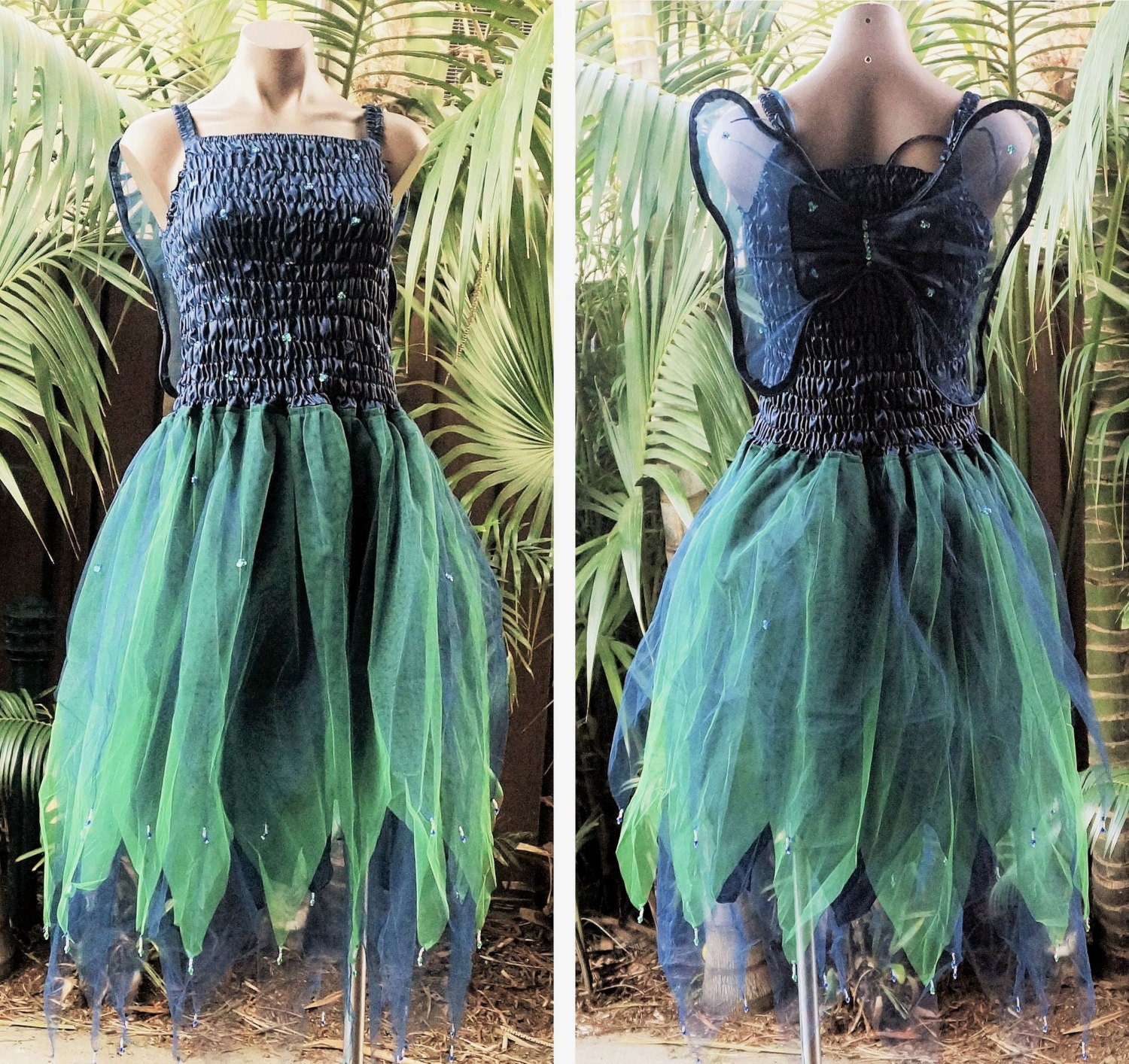 PLUS SIZE Fairy Dress Adult Size Party Costume with Wings