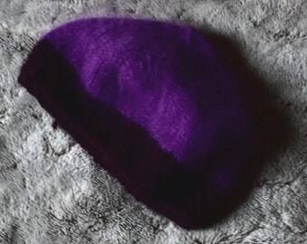 Baby birth size, purple Eggplant-brimmed bonnet