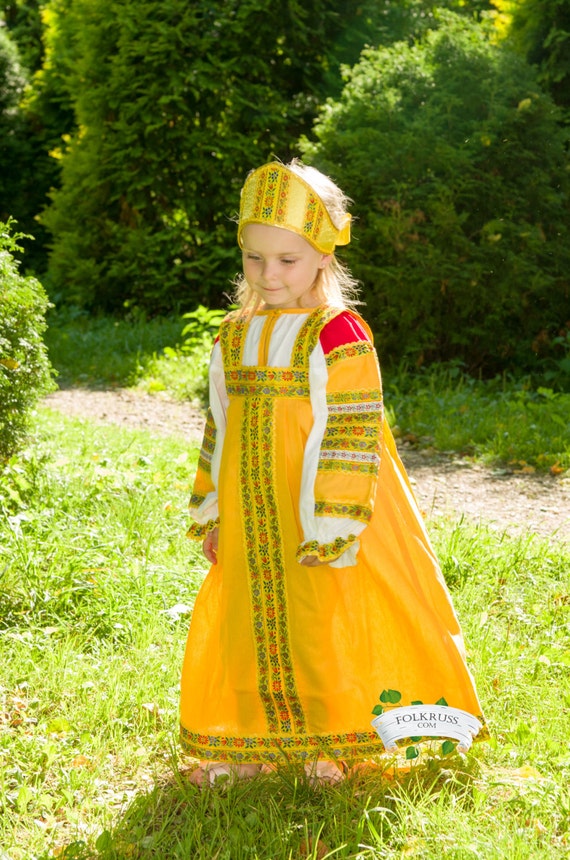 Russian traditional slavic dress Dunyasha for girls by Folkruss