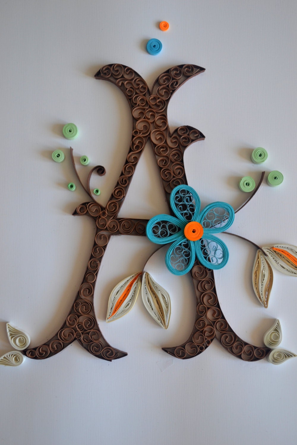 Paper Quilled Monogram Letter A Gift Idea Quilled Letter
