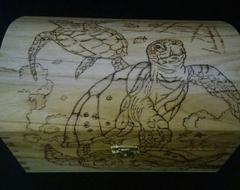 Party in the water Turtle Jewelry Box.