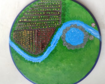 farm playscape- Waldorf and Montessori inspired nursery art, perpetual calendar base