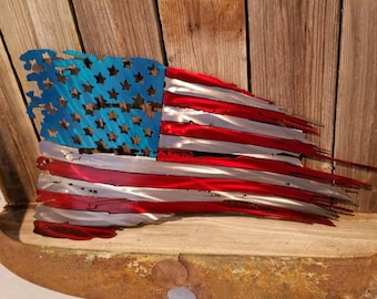 Tattered And Torn American Flag Metal Art Aluminum Do Not Buy A Steel One Tattered And Torn American Flag Metal Art Aluminum Do Not Buy A Steel One