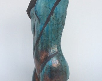 Large female raku sculpture