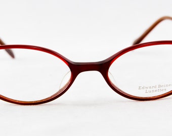 New old stock EDWARD BEINER Lunettes Dark Red plastic Eyeglass frame Cateye Retro/Vintage Gorgeous Beautiful Lightweight
