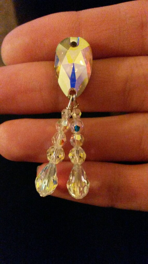 Rhinestone Crystal Bead Earrings Ballroom by SpiralAndShine