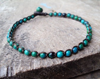 Green jasper anklets,Stone anklets,Men anklets,Women anklets