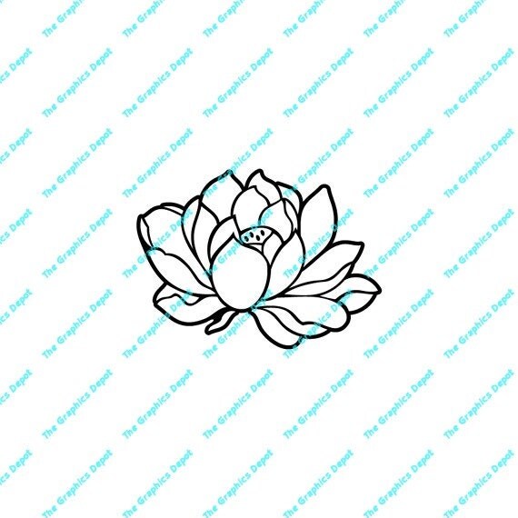 Download Digital Download - Lotus Flower - DXF, PDF, SVG files ...