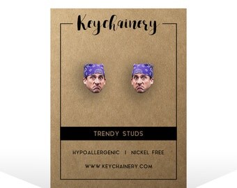 Michael Scott Stud Earrings - The Office Stud Earrings Inspired - Tv Show Stud Earrings