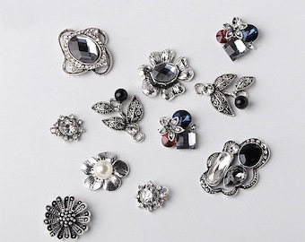 5 pcs Pearl Rhinestone Metal Embellishment, Pearl Craft Buttons,Wedding Invitation,Hair Beads,Flower Center Beads,Jewelry Findings(1-213)