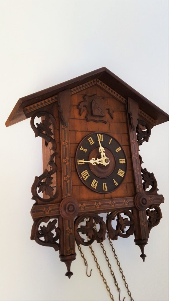 Rare Antique circa 1880's Railroad Cuckoo Clock