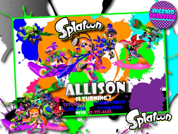 Splatoon Birthday Invitation Invitation by IngenioCreativo