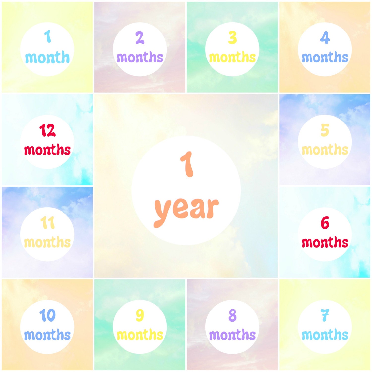 Baby's First Year Signs Printable Monthly Photo Prop
