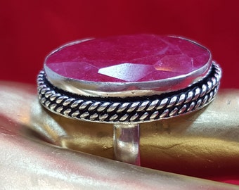 Sterling Silver Ring.Red Ruby Ring.Solitaire.Wedding Ring.Engagement Ring.Statement Ring.Antique.Gold.Handmade Ring.Bridal Gifts.R201-210