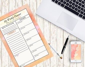 weekly planner printable printable weekly by preppydigitalart