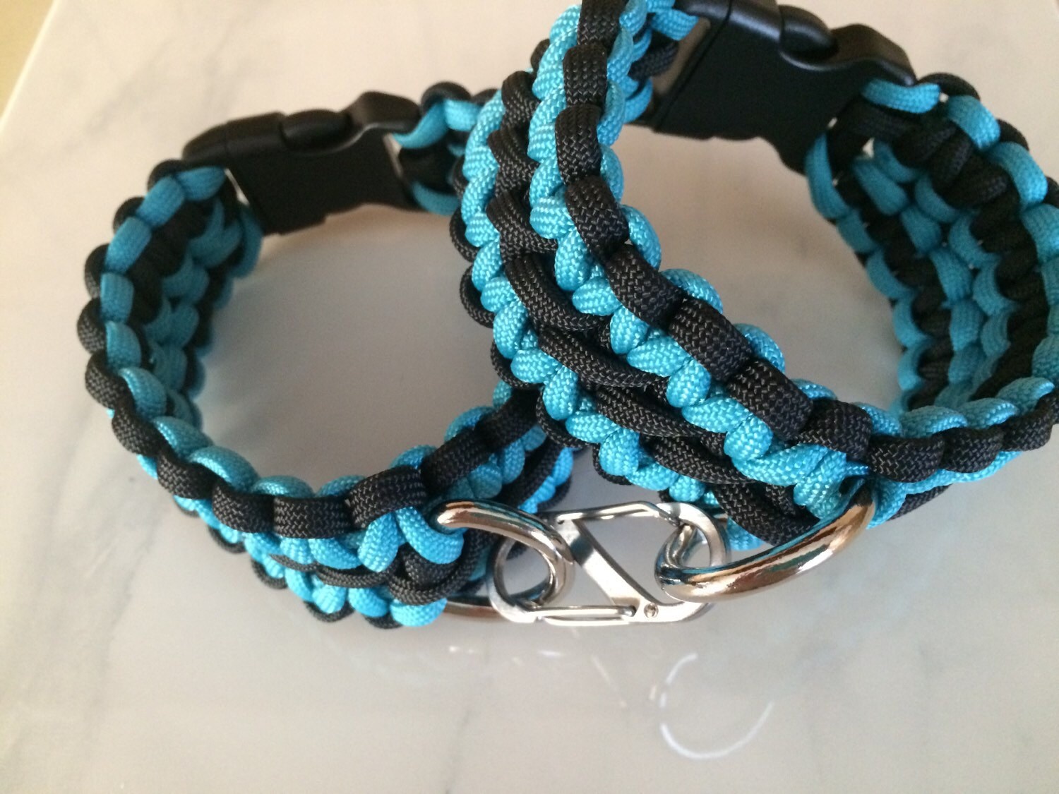 Teal paracord adult wrist restraints submissive bondage