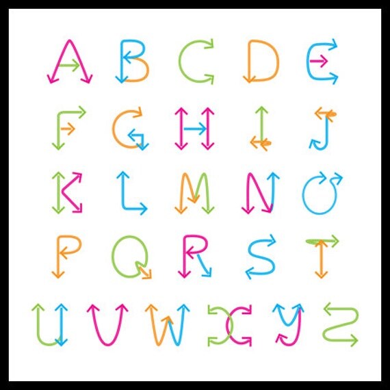 26 Arrows Alphabet Letters Arrows Letters Arrow Clipart 9855