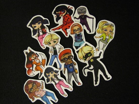 Miraculous Ladybug single laminated charms by LaPunnies on Etsy