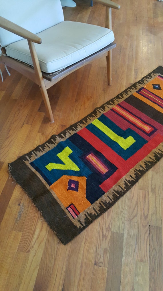 Handmade rug handwoven rug Peruvian rug area rug floor