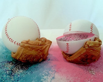 Exploding Baseball Gender Reveal Ball Blue and Pink