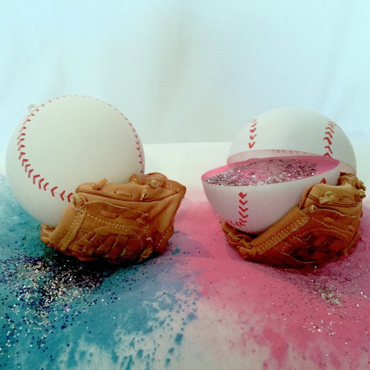 Exploding Baseball Gender Reveal Ball Blue by OriginalRevealBalls