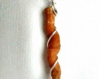 Silver Plated Wire Wrapped Driftwood Necklace