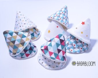 Wee-wee teepee shield for sprinkling pee-pee made for babies with organic sponge (batches of 4, 6 or 10)