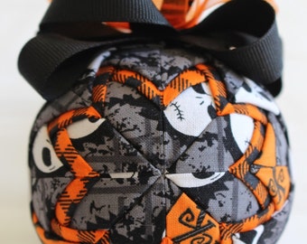 Halloween Jack Fabric Quilted Ornament