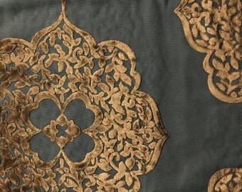 Upholstery Fabric - Mayfair - Mink - Burnout Velvet Home Decor Pillow, Drapery & Upholstery Fabric by the Yard - Available in 12 Colors