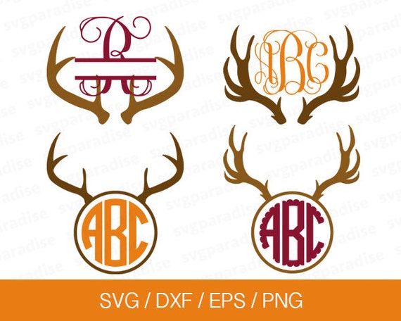 Antlers Monogram Frame Svg Christmas Svg Antlers Svg Deer