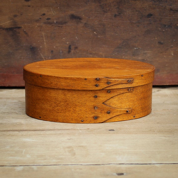 Shaker Oval Box Size 2 Antique Finish Storage Box