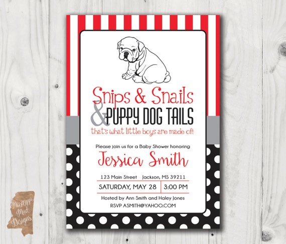 Georgia Bulldogs Baby Shower Invitations 6